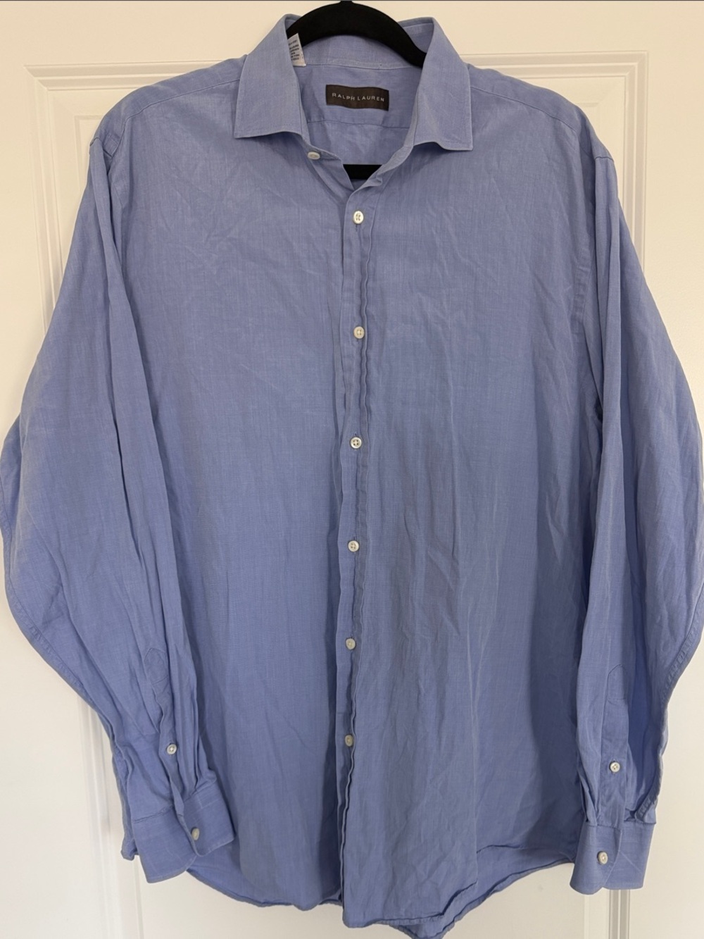 Ralph Lauren Men’s Blue Long-Sleeve Button-Down Dress Shirt
